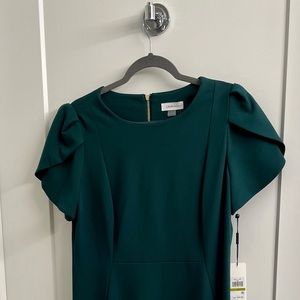 BRAND NEW Green Calvin Klein Tulip-Sleeve Sheath Dress Size 14